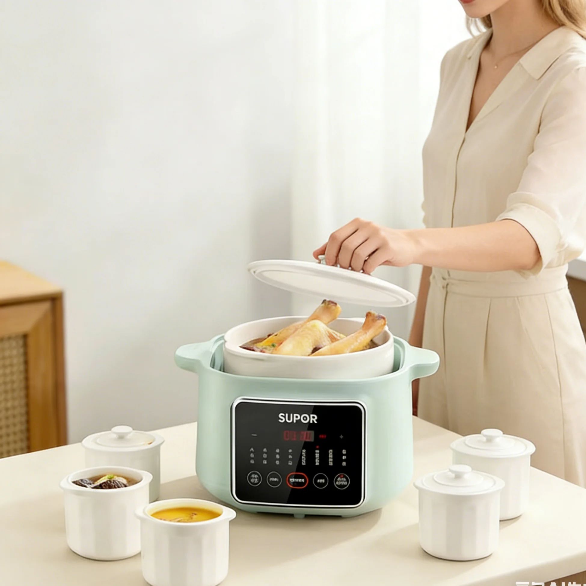 Baby Food Home - SUPOR Ceramic Multi-Functional Slow Cooker with