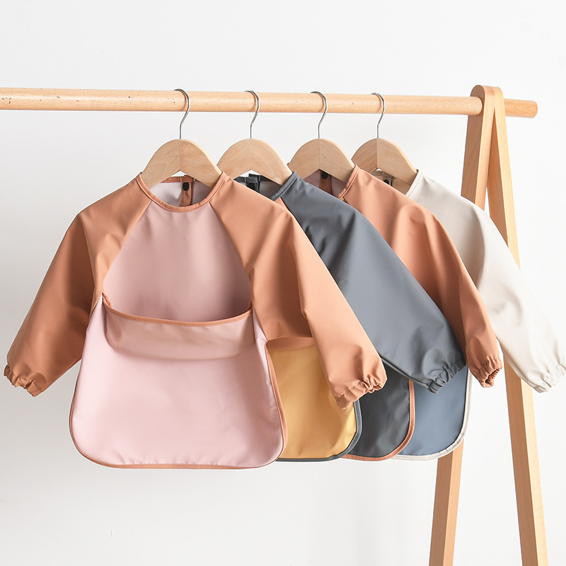 Kids Baby Long Sleeved PU Bibs - Bib Long Sleeve recension och pris