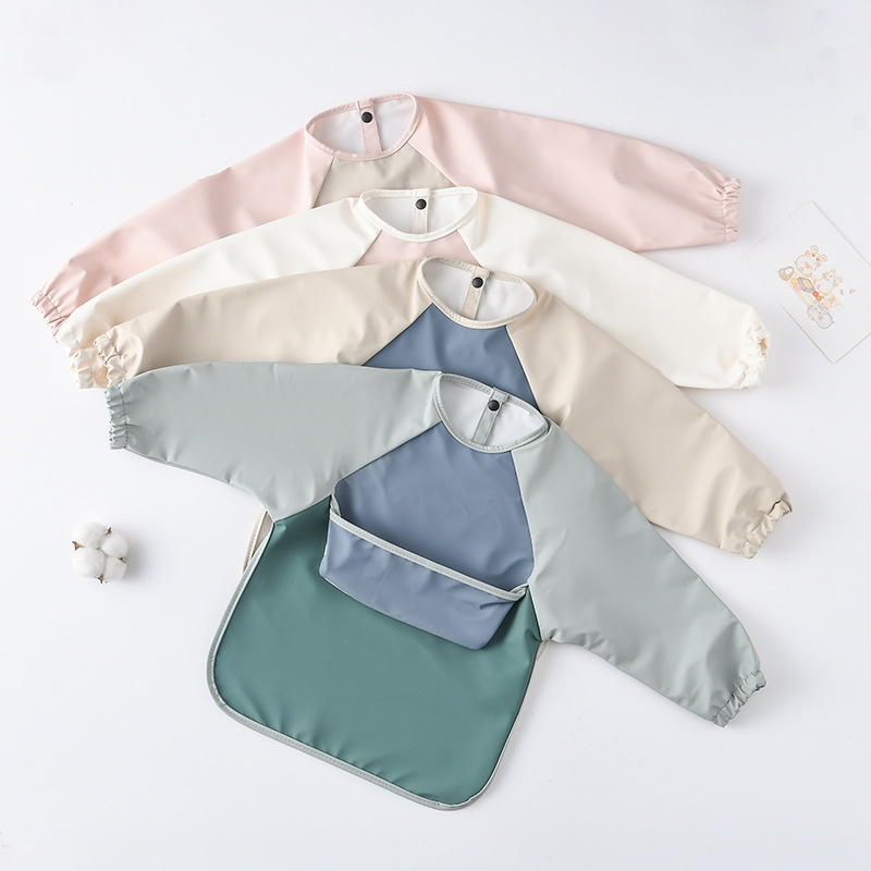 Kids Baby Long Sleeved PU Bibs - Bib Long Sleeve recension och pris