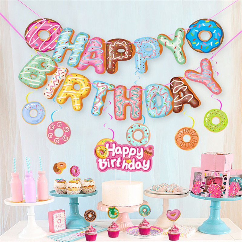 Cute Donut Happy Birthday Part - Baby Food Dessert recension och pris