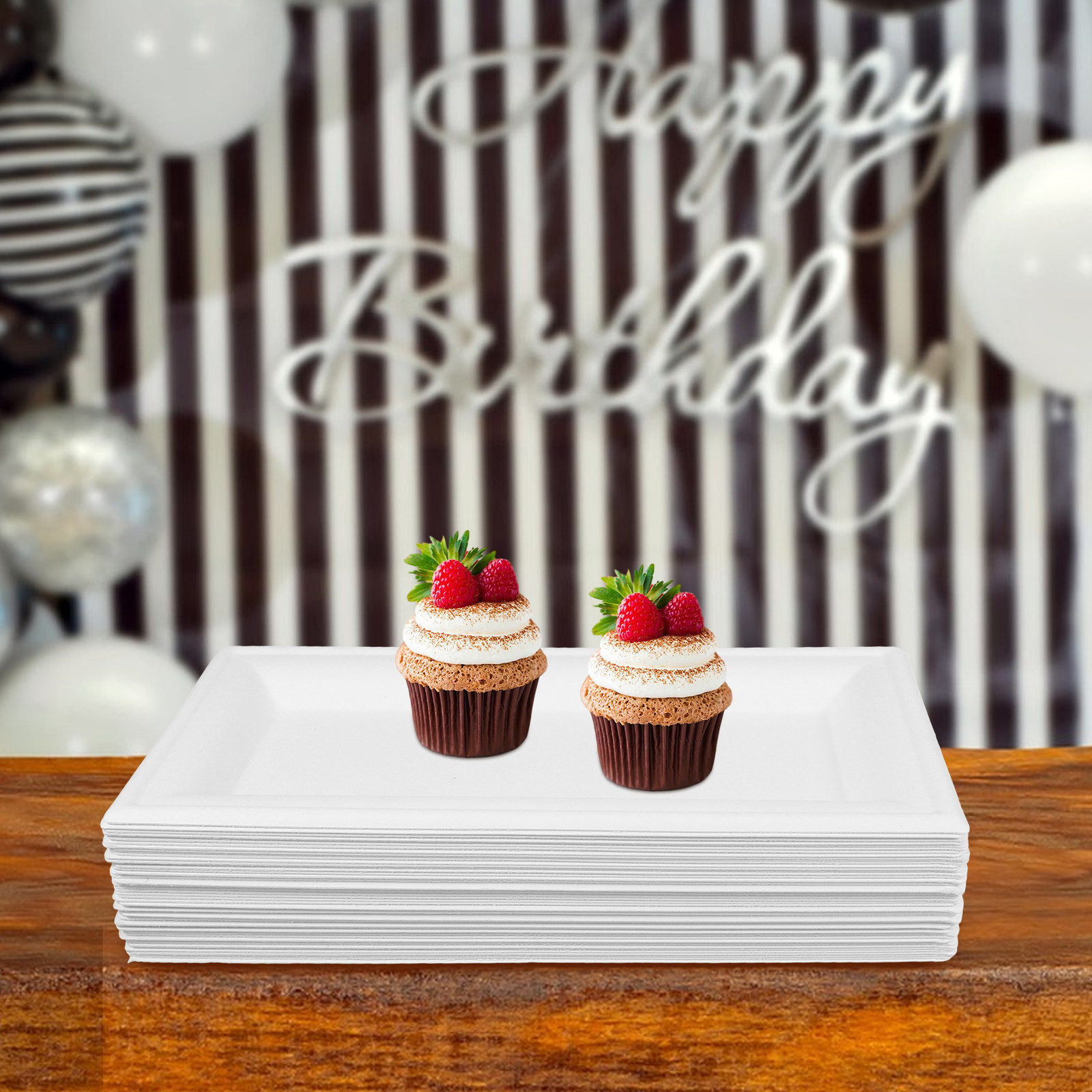 50Pcs Premium Paper Plates Thi - Baby Food Dessert recension och pris