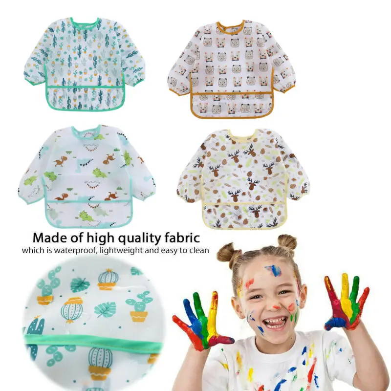 1Pcs Cute Baby Bibs Toddler Wa - Bib Long Sleeve recension och pris