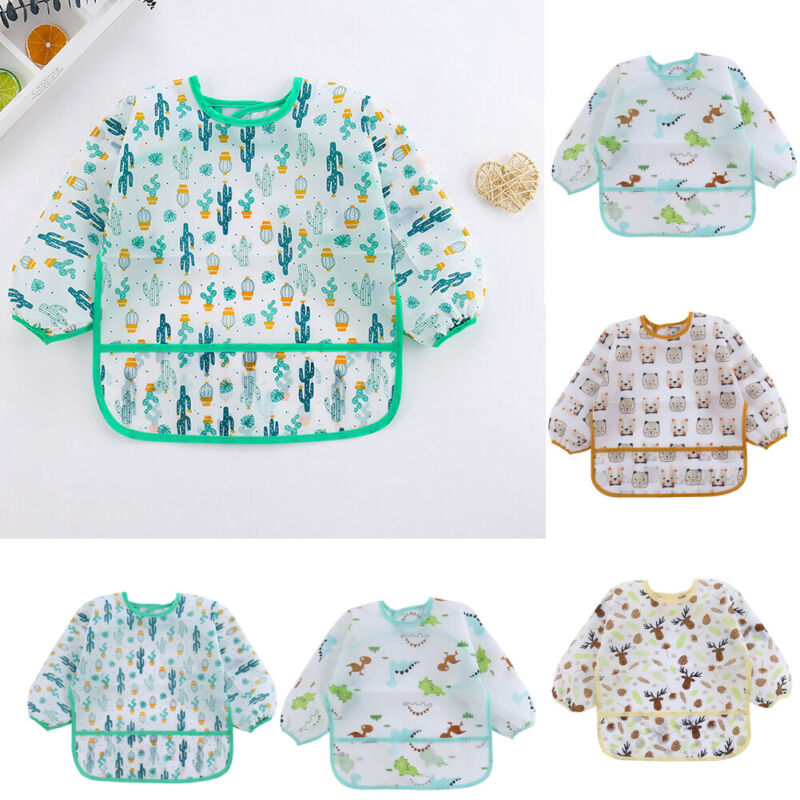 1Pcs Cute Baby Bibs Toddler Wa - Bib Long Sleeve recension och pris