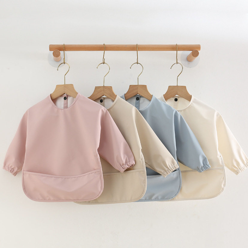 Solid Color Baby Feeding Bibs  - Bib Long Sleeve recension och pris