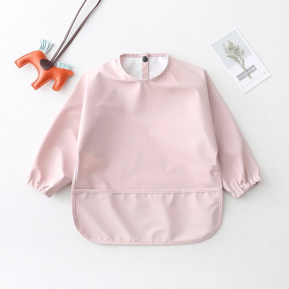 Solid Color Baby Feeding Bibs  - Bib Long Sleeve recension och pris